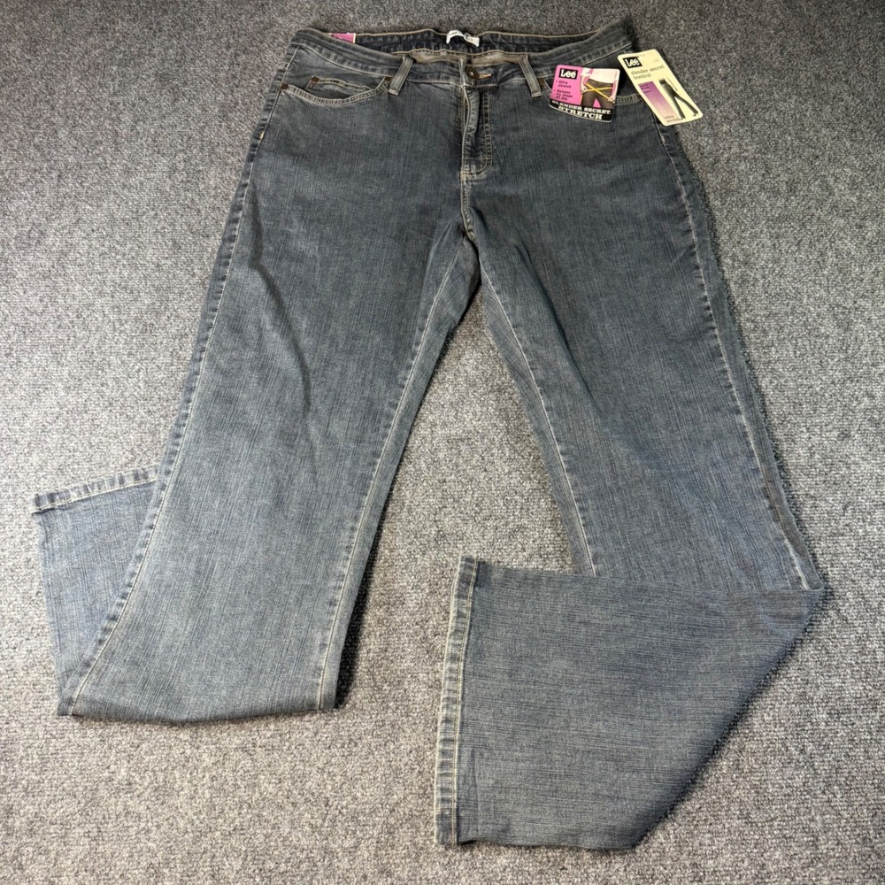 Lee Slender Secret Bootcut Jeans Womens 14 Medium Dark Wash Ultra Stretch New